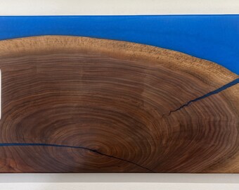Blue Epoxy Black Walnut Charcuterie Board