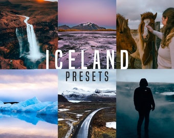 Presets móviles y de escritorio de Lightroom de Islandia Nordics, filtro de fotos para influencers de Instagram de viajes, ajustes preestablecidos al aire libre para blogueros
