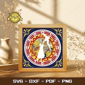 Caja de sombras 3D en capas con diseño de amor (SVG), plantilla de caja de luz para parejas atemporales, archivo de corte para Cricut.