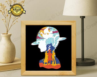 One Piece Lightbox SVG: DIY Luffy, Zoro and Sanji Shadow Box Template (Digital Download)
