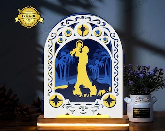Christmas Pop-up Lightbox SVG, Nativity Scene Shadow Box Template for Paper Cut, Cricut, Silhouette