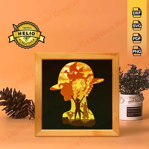 Ein Stück 1 3D Lightbox SVG DXF Dateien, DIY Luffy Silhouette Schatten Box für Cricut, Hand geschnitten Papierkunst