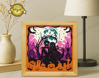 Jack Skellington and Sally Lightbox SVG: Halloween Shadow Box Template (Digital Download)