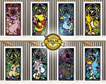 Eeveelutions Pokemon Shadow Box SVG Bundle with FREE Paper Frame, Anime Lightbox Template, Nursery Decor Gift (Digital Download)