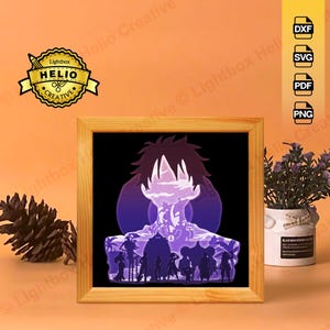 Luffy Silhouette Thousand Sunny Crew 3D Lightbox SVG DXF Files, DIY One Piece Shadow Box for Cricut, Hand Cut Paper Art, Cnc Cut