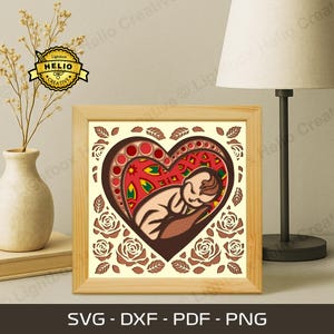 Baby in Loving Hands Lightbox SVG: Mother&#39;s Day Shadow Box Template (Digital Download)
