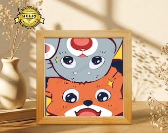 Valentine Paper Cut Lightbox SVG, Cartoon Couple Shadow Box Template for Cricut, Silhouette