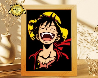 Anime Paper Cut Lightbox SVG, Pirate Captain Shadow Box Template for Cricut, Silhouette