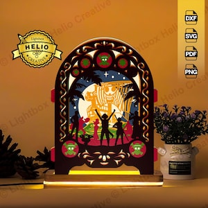 One Piece Going Merry Pop-up Lightbox SVG, Anime Schatten Box Vorlage (Digitaler Download)