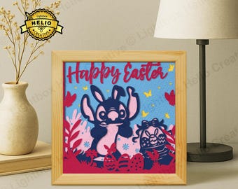 Stitch Lightbox SVG: DIY Ostern Schattenbox Vorlage (Digitaler Download)