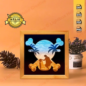 One Piece Shanks and Luffy 3D Lightbox SVG DXF Files, DIY One Piece Shadow Box for Cricut, CnC Cut, Hand Cut Paper Art, Straw Hat Skull