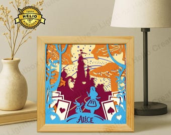Alice in Wonderland Lightbox SVG, DIY Disney Shadow Box Template (Digital Download)
