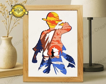 One Piece Lightbox SVG: DIY Set Sail with Luffy Shadow Box Template (Digital Download)