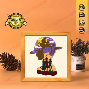 One Piece 1 3D Lightbox SVG DXF Files, DIY Luffy Silhouette Shadow Box for Cricut, CnC Cut, Hand Cut Paper Art, Gift for Anime Fan
