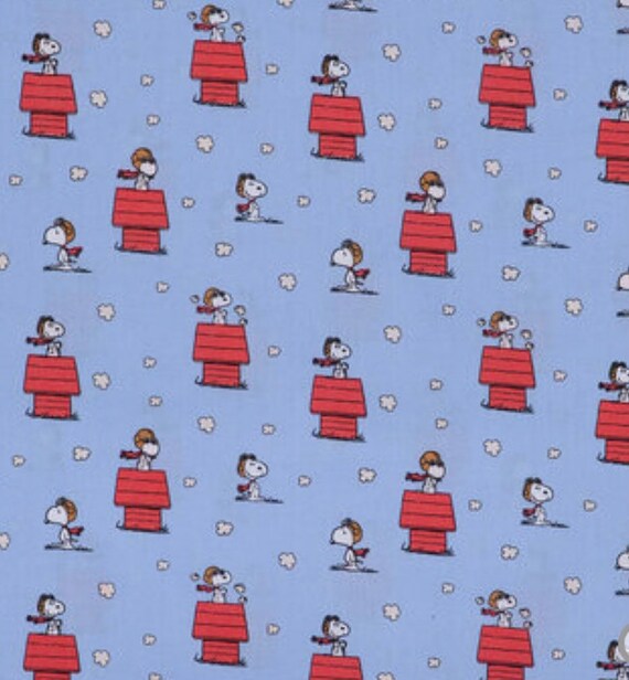 Peanuts Snoopy Blue Characters Gang Fabric by the 1/4 Yard Etsy