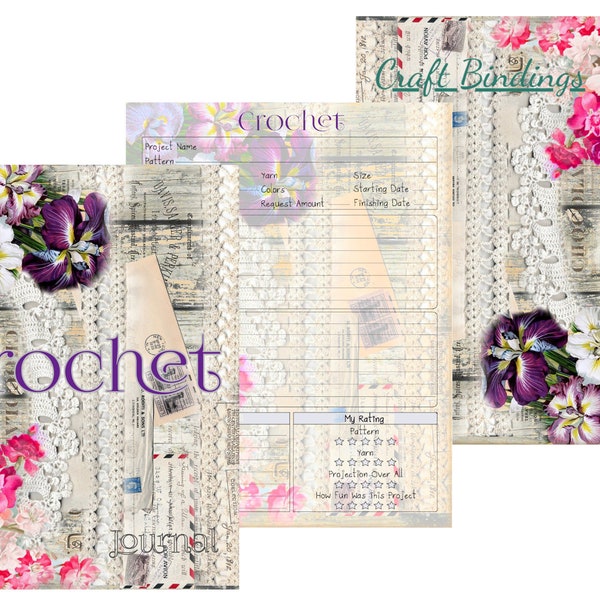 DIGITAL - Crochet Journal - Crochet Project Planner, Decorative Pages