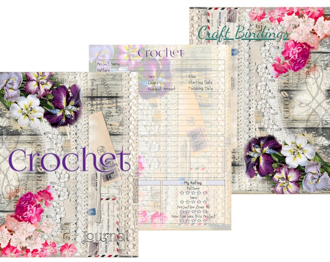 DIGITAL - Crochet Journal - Crochet Project Planner, Decorative Pages