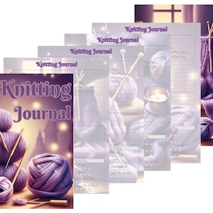 Whimsical DIGITAL Knitting Journal - 50 Decorative Stationery Pages in this Knitting Project Planner Journal, Easy Project Organization