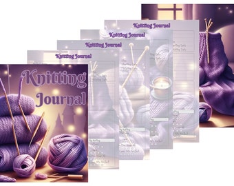 Whimsical DIGITAL Knitting Journal - 50 Decorative Stationery Pages in this Knitting Project Planner Journal, Easy Project Organization