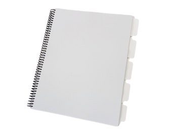 Print and Bind your Digital File with Tab Dividers. Includes Laminated Cardstock Covers with up to 12 laminated custom tab dividers.