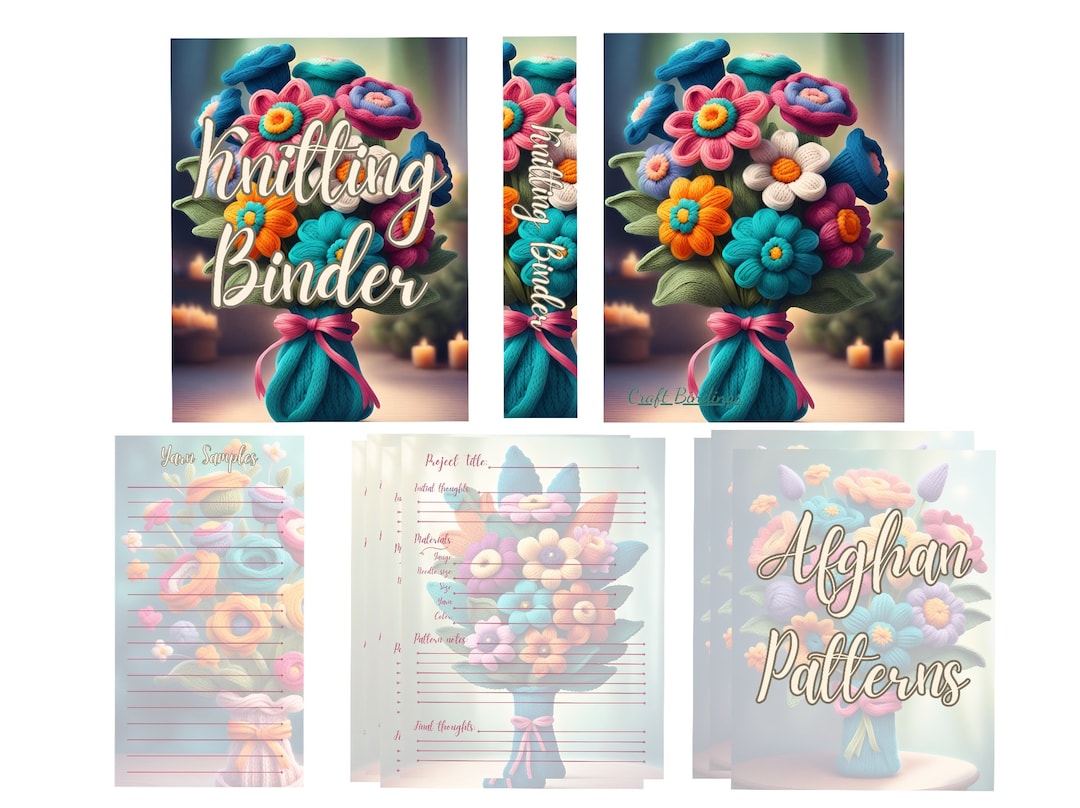 Kitting Binder Examples Knitting Project Binder Inserts: Pattern Planner, Yarn Tracker (digital ...