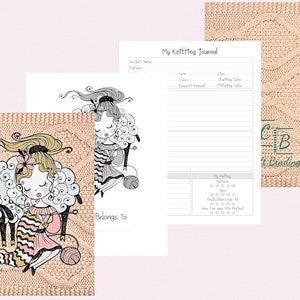 DIGITAL - Knit Stitches Knitting Journal - 50 Knitting Project Planner Pages