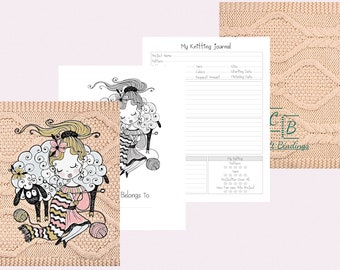 DIGITAL - Knit Stitches Knitting Journal - 50 Knitting Project Planner Pages