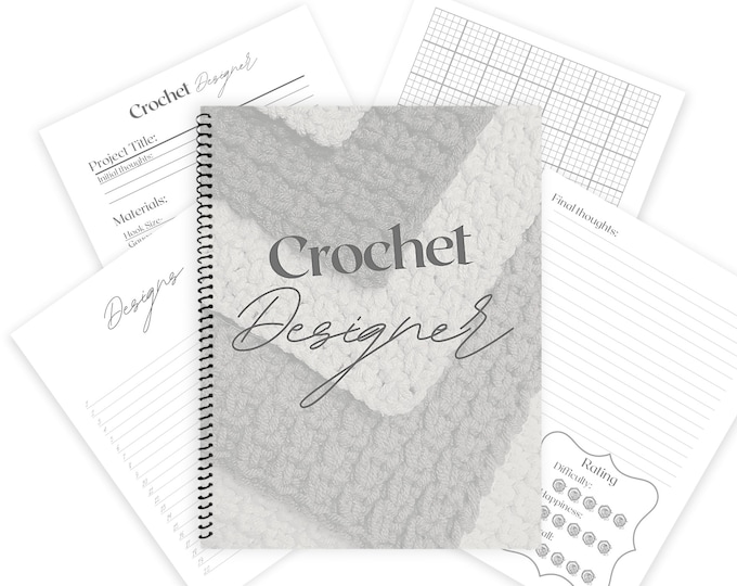 Crochet Designer Journal / Project planner - Organize, Design, Plan 20 Crochet Projects