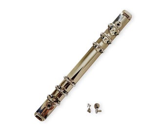 6 Ring A5 Silver Binder Mechanism. For DIY Binder making or replacement binder ring mechanism. Includes screw Fasteners.