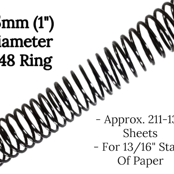 5 Pack - 1" Binding Spirals for Coil Binding Documents, Planners and More!