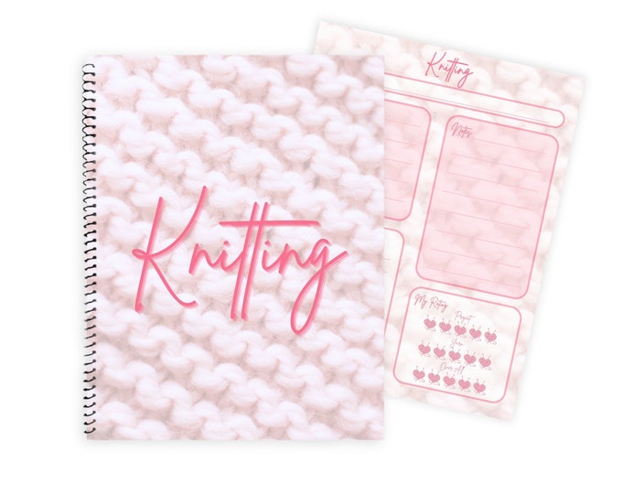 Light Rose Knitting Journal - Knitting Project Tracker helps organize your Knitting Projects and keep notes for future knitting endeavors