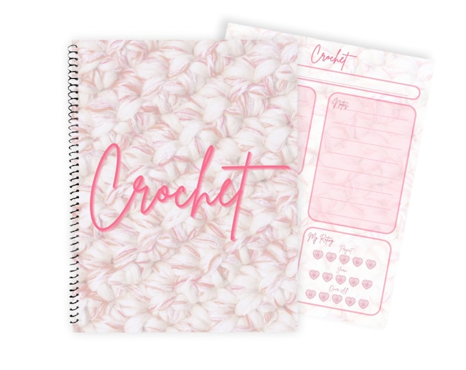 Light Rose Crochet Journal - Crochet Project Tracker helps organize your Crochet Projects and keep notes for future crochet endeavors
