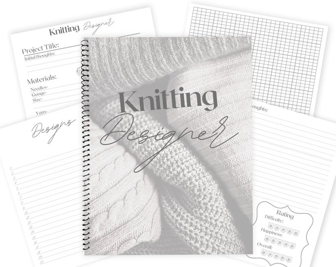 Knitting Designer Journal / Project planner - Organize, Design, Plan 20 Knitting Projects