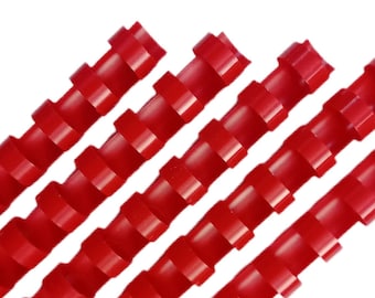 20 Pack Red Binding Combs (.5", 19-Ring) for Professional Letter-Sized Reports
