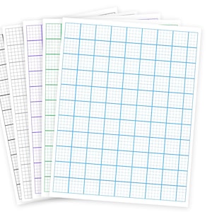 Loose Leaf Colored Graph Paper Refill - Standard Letter Size Notebook Paper, Pack of 25 (50 pages), Pre-Punched Options
