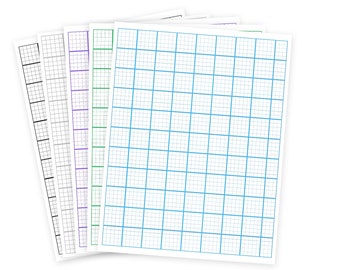 Loose Leaf Colored Graph Paper Refill - Standard Letter Size Notebook Paper, Pack of 25 (50 pages), Pre-Punched Options