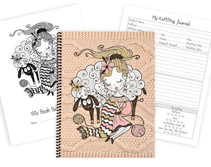 Knit Stitches Knitting Journal - 50 Knitting Project Planner Pages