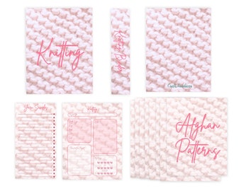 Printable Knitting Binder Inserts Bundle, includes F/B Covers, Spine, 8 Divider Inserts, Project Planners and Yarn Sample Sheet