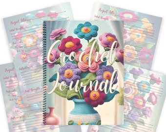 Crochet Bouquet Crochet Journal - Bloom with creativity with this decorative stationery notebook and project planner