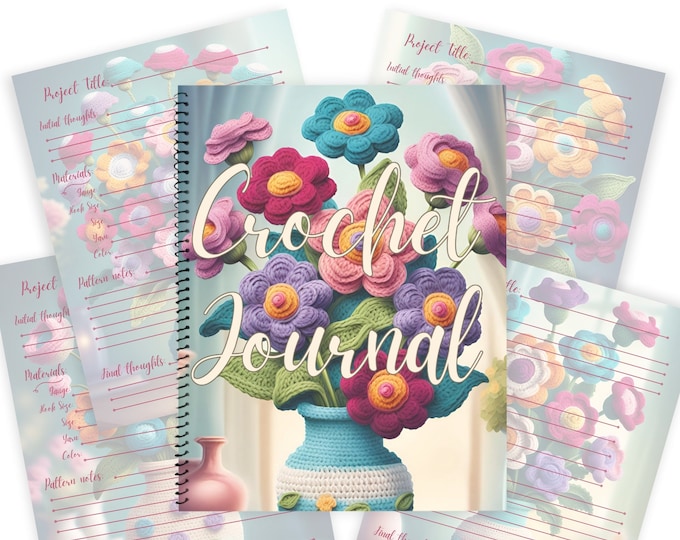 Crochet Bouquet Crochet Journal - Bloom with creativity with this decorative stationery notebook and project planner