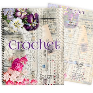 Crochet Journal - Crochet Project Planner, Easily lays flat, Decorative Pages