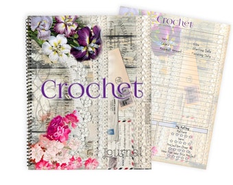 Crochet Journal - Crochet Project Planner, Easily lays flat, Decorative Pages