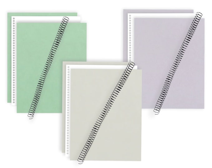Featured listing image: Spiral Binding Kit - 2 Cardstock Covers, Binding Coil and Prepunched Paper - No Machine Needed to Create Professional Bindings