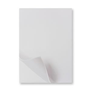 May include: A white sheet of paper with a corner folded over. The paper is blank and has a smooth texture.