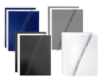 Spiral Binding Kit - 2 Composition Vinyl Covers, Binding Coil and Prepunched Paper - No Machine Needed to Create Professional Bindings