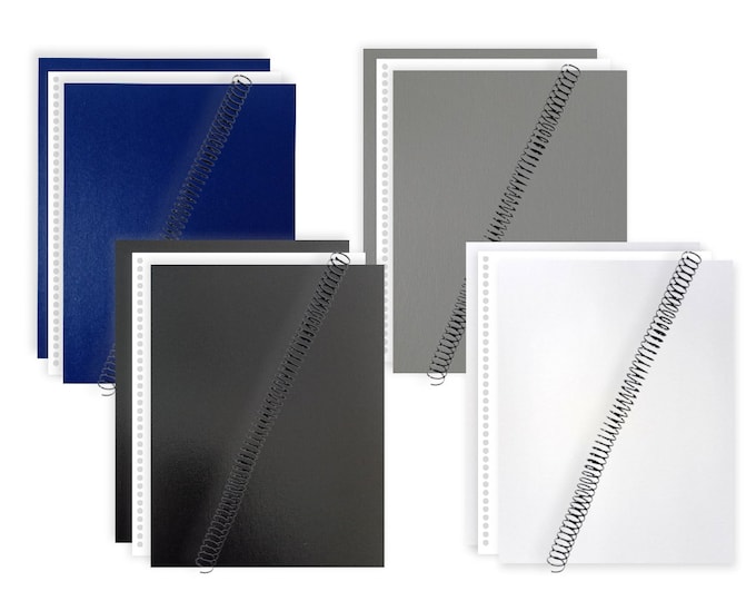 Spiral Binding Kit - 2 Composition Vinyl Covers, Binding Coil and Prepunched Paper - No Machine Needed to Create Professional Bindings