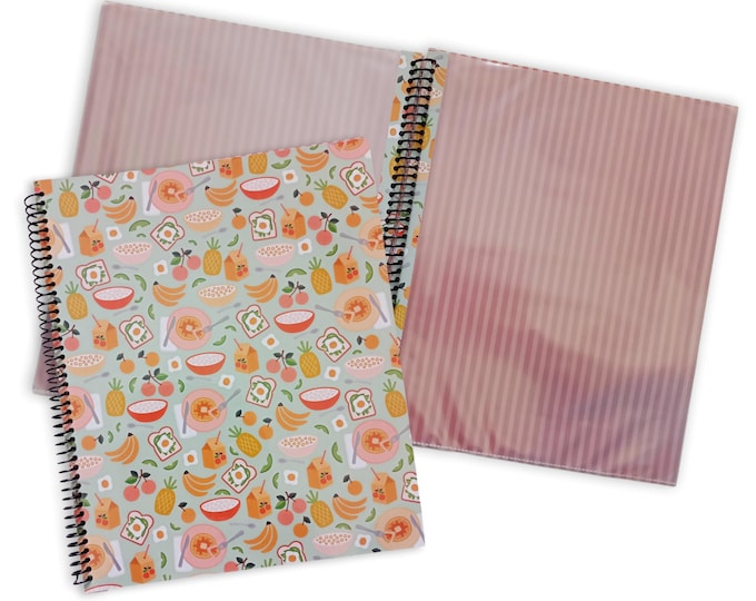 Recipe Keeper - Laminated Spiral bound sheet protector recipe storage. 12 Letter Size Pockets. Lighter and easier to handle than a binder.