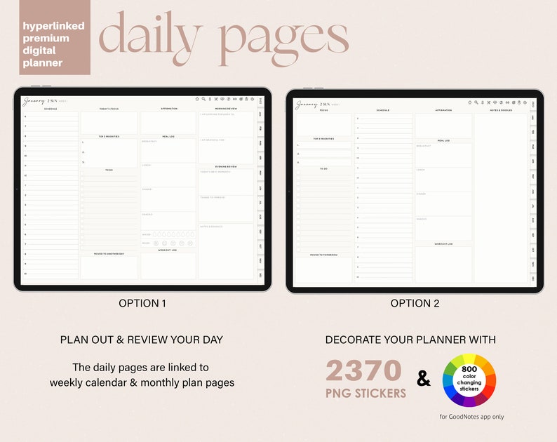 Goodnotes Digital Planner 2022 Ultimate Minimal Daily Digital Etsy