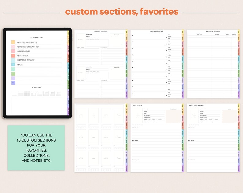 Digital Reading Journal Goodnotes Digital Reading Planner Etsy