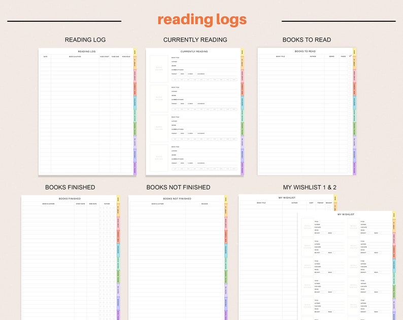 Digital Reading Journal Goodnotes Digital Reading Planner Etsy